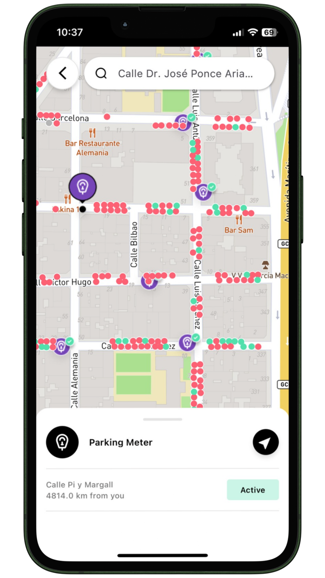 Las Palmas de gran canaria map REAL-TIME-STREET-PARKING-AVAILABILITY-Thinkz- Iot